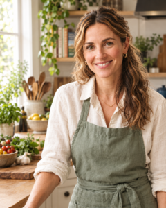 Claire Bennett standing in her home kitchen