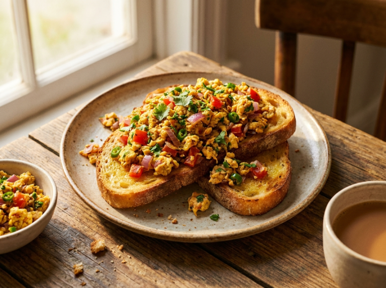Masala Egg Bhurji Toast