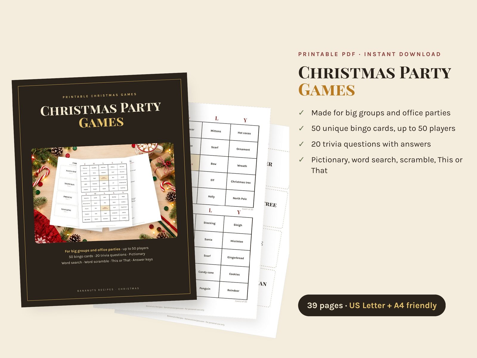 Christmas party games for large groups printable PDF preview