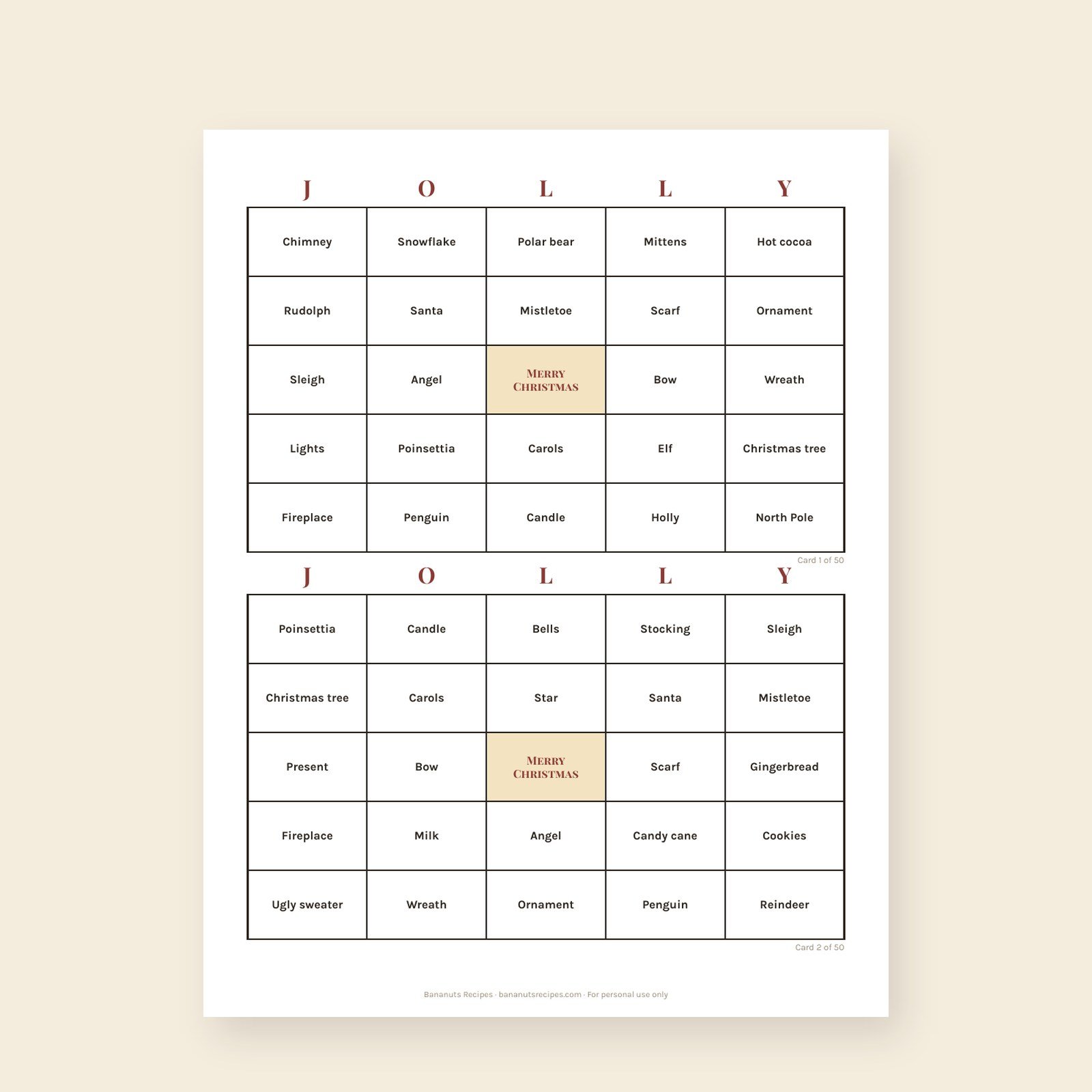 Christmas party games for large groups printable PDF preview