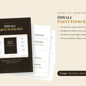 Diwali Party Food Kit printable PDF preview
